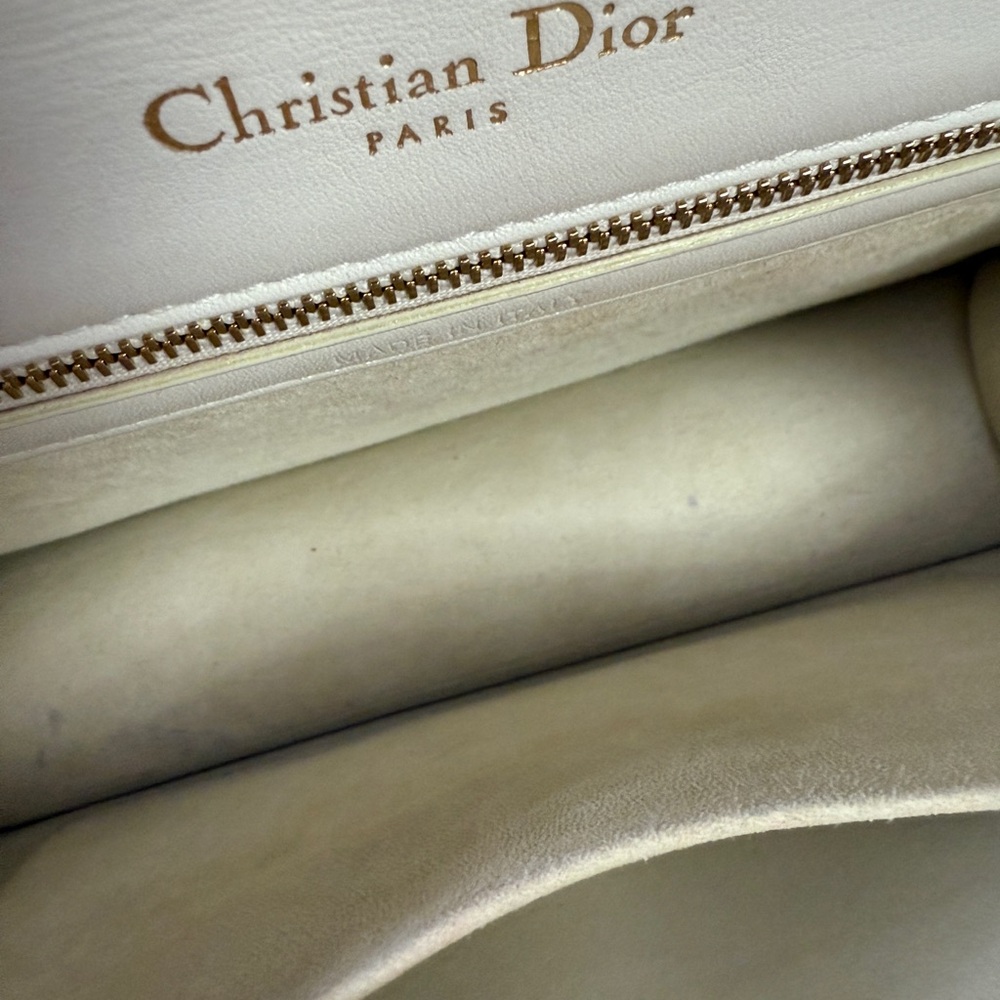 Dior Cream and Brown Crossbody Bag with Gold Chain - Picture 16 of 16